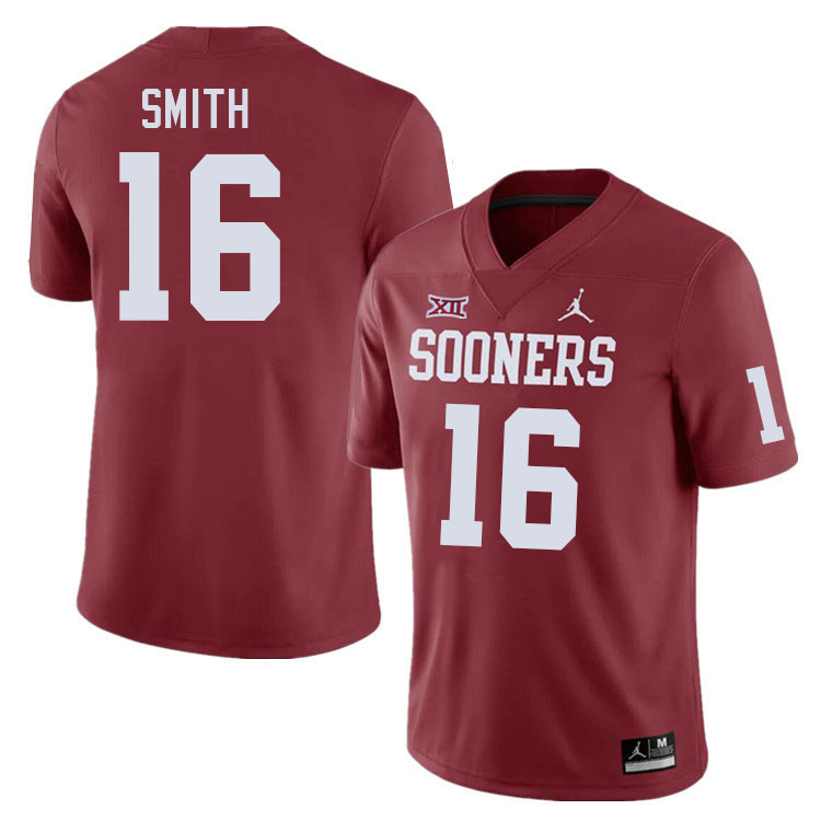Men #16 Blake Smith Oklahoma Sooners College Football Jerseys Stitched-Crimson